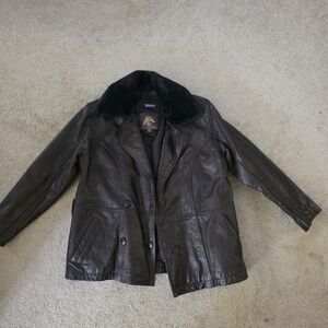 Wilson Black Leather Bomber Jacket